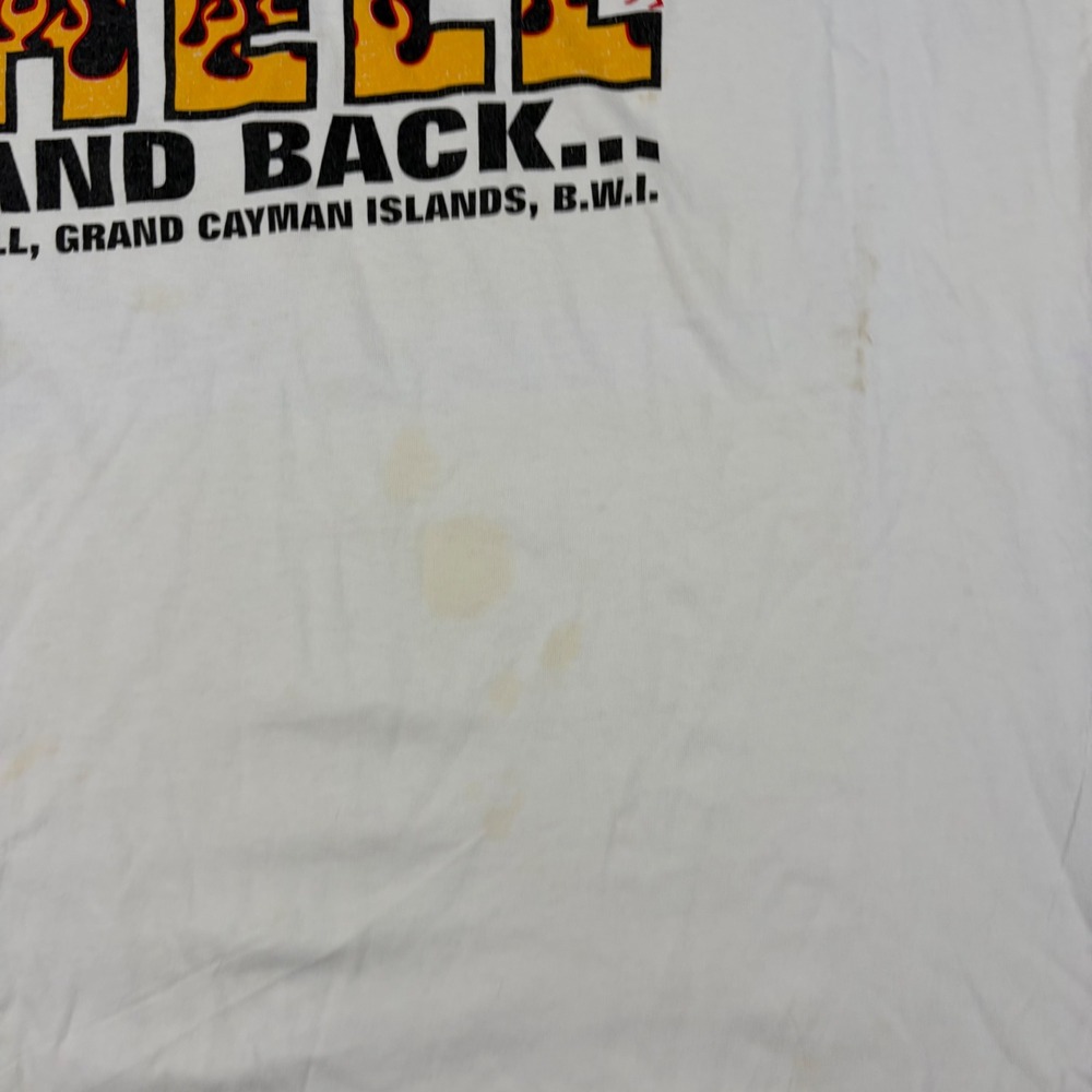 Hell And Back T-Shirt‎ Mens 2XL White Vintage Grand Cayman Graphic Promo Y2K - Picture 6 of 16